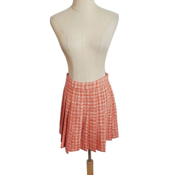 Zara Coral Pleated Lightweight Mini Skirt NWT - Picture 1 of 6